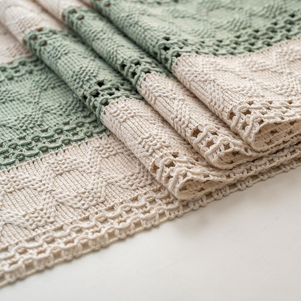 Boho Rustykalne Wesele Wieczór Panieński Kolacja Bawełniano-lniany Bieżnik na Stół