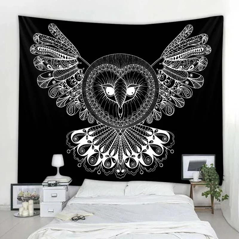 Kreativer Eulen-Dekowandteppich Büro Wohnzimmer Dekoration Zuhause Wandteppich