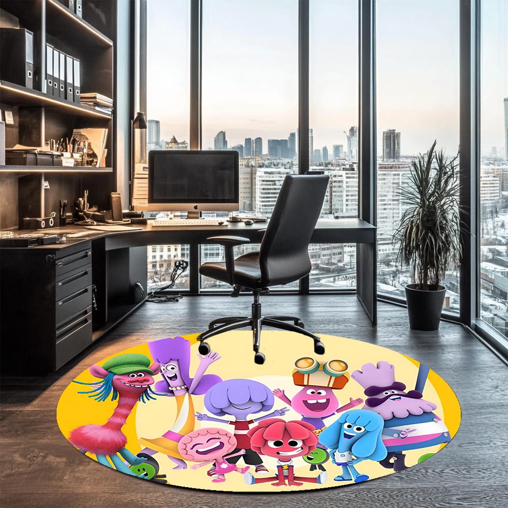 Jelly Jamm Printed Round Rug Carpet Chair Rug Area Rug Entryway Doormats,for Office Chair Living Room Bedroom Kitchen Room.