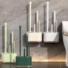 Silicone Wall Mount Toilet Brush Set Quick Dry Drain Base Efficient Gap Cleaning for Bathroom Use