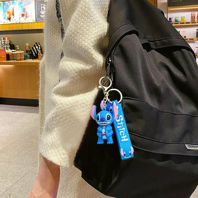 Adorable Cartoon Stitch Backpack Keychain Plush Simple Cute Keyring Accessory