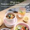 Eco-Friendly Wheat Straw Bowl Set: 3-Piece Food Storage with Lids  Microwave Safe for Reheating  Perfect for Fridge Use.