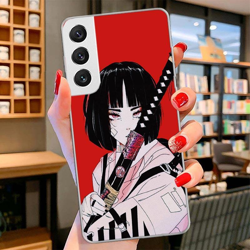 Japanese Style Anime Girl Cover Phone Case For Samsung Galaxy S26 S25 Edge S24 Ultra S23 S22 Plus S21 S20 FE Soft Fundas Shell G