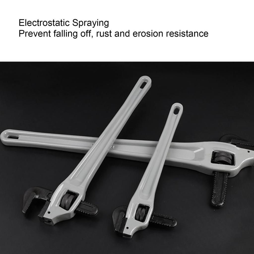 Adjustable Offset Pipe Wrench Heavy Duty Aluminum Alloy Plumbing Wrench with Cr Mo Floating Hook Jaw and I Beam Handle 24 Inch 100mm Opening