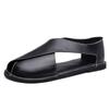 Fashion 2025 New Leather Sandals for Men Fashion Casual Retro Solid Color Hallow Driving Shoes Man Roman Designer Outwear Sandals Man