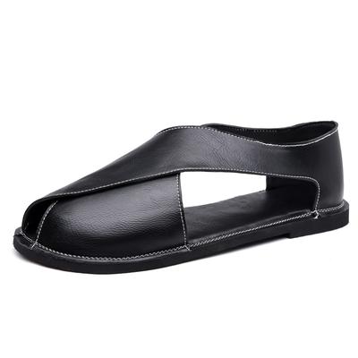 Mode 2025 neue Ledersandalen für Herren Mode lässig Retro einfarbig hohl Fahrschuhe Mann römischer Designer Oberbekleidung Sandalen Mann