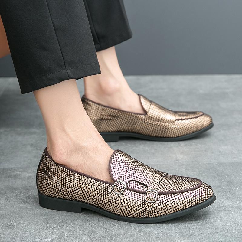 Mode Luxus Gold Herren Spitzschuhe für Hochzeit Weichsohlige Bequeme Flachboden Slipper Herren Business Formelle Schuhe Rutschfest