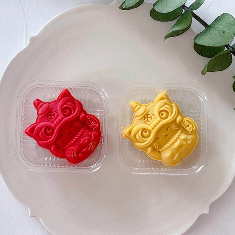 50g Delicate Mooncake Mold Set Lion Shape Exquisite Chinese Dessert Molds Baking Accessories Suitable for Festive Baking