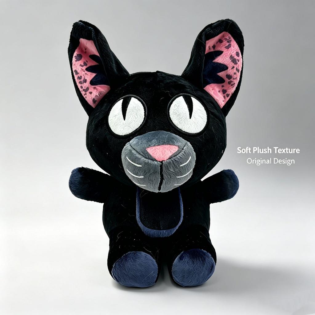 99 Nights Plush Doll Q-Version Black Cat Stuffed Animal Cute Bag Pendant Soft Plush Toy Black