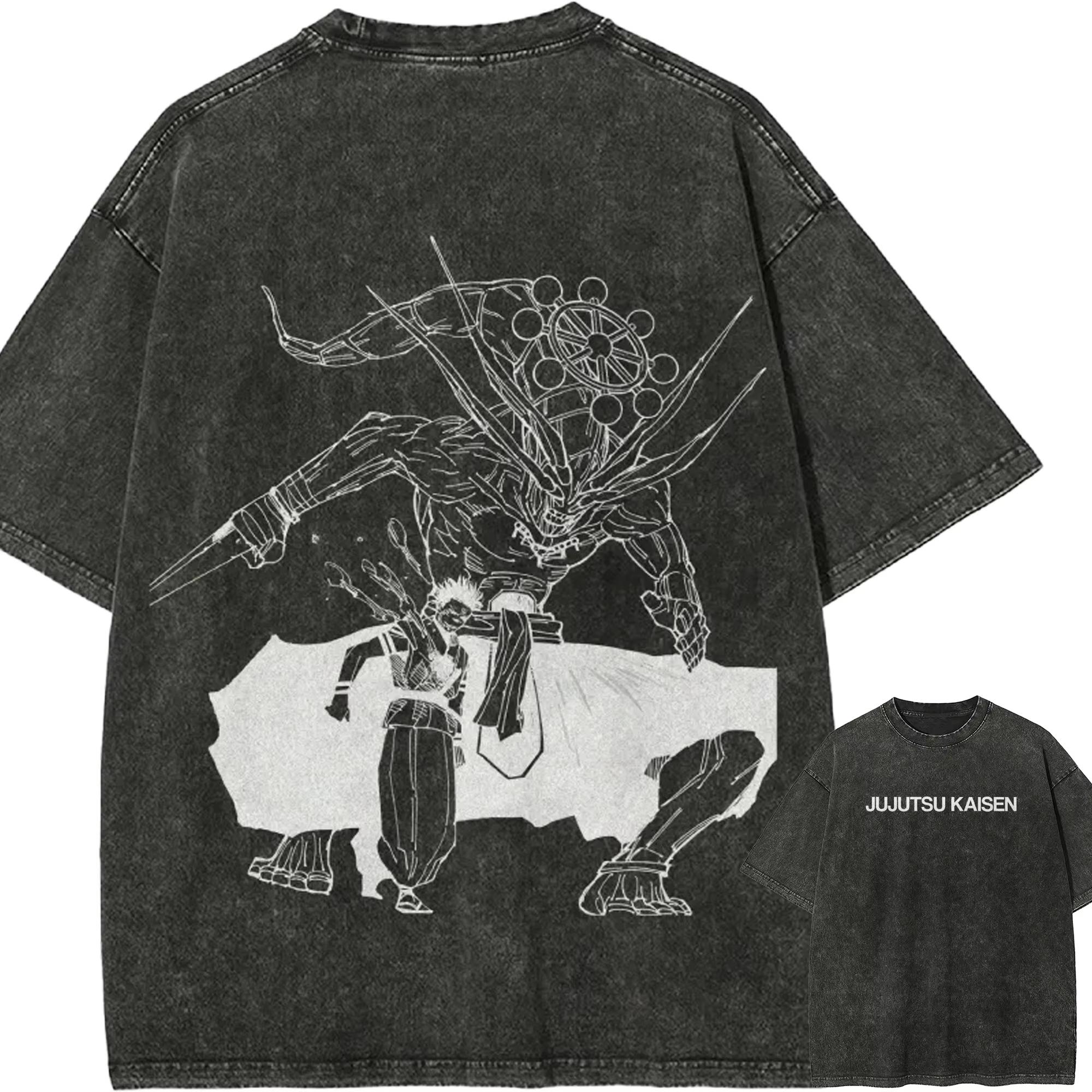 

Trendy Anime JoJos Bizarre Adventure T Shirt Gothic Yk Washed Oversized Tshirt Summer Cotton Tees Tops Men Unisex Clothing XL