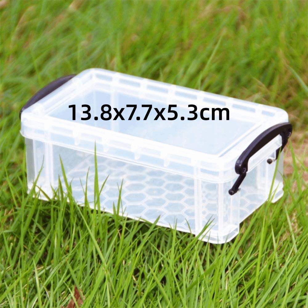 0.28 Liter Storage Box Candy Color Locking Lid Plastic Sorting Box Mini Size Transparent Art Stationery Box