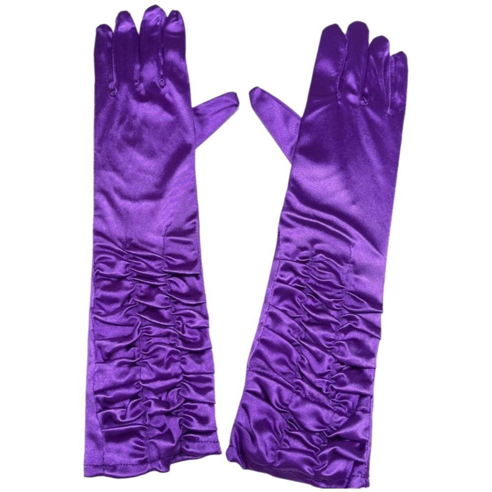 Korean Style Women Wrinkle Gloves Elasticity Bridal Gloves Temperament Arm Warmer Girl