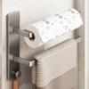 Wall Mounted Paper Towel Holder Carbon Steel Cling Film Storage Rack Roll Paper Dispenser  Bathroom