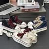 Autumn New Thick-soled Medium-top Canvas Shoes, Simple Board Shoes, Comfortable and Durable High-top Shoes