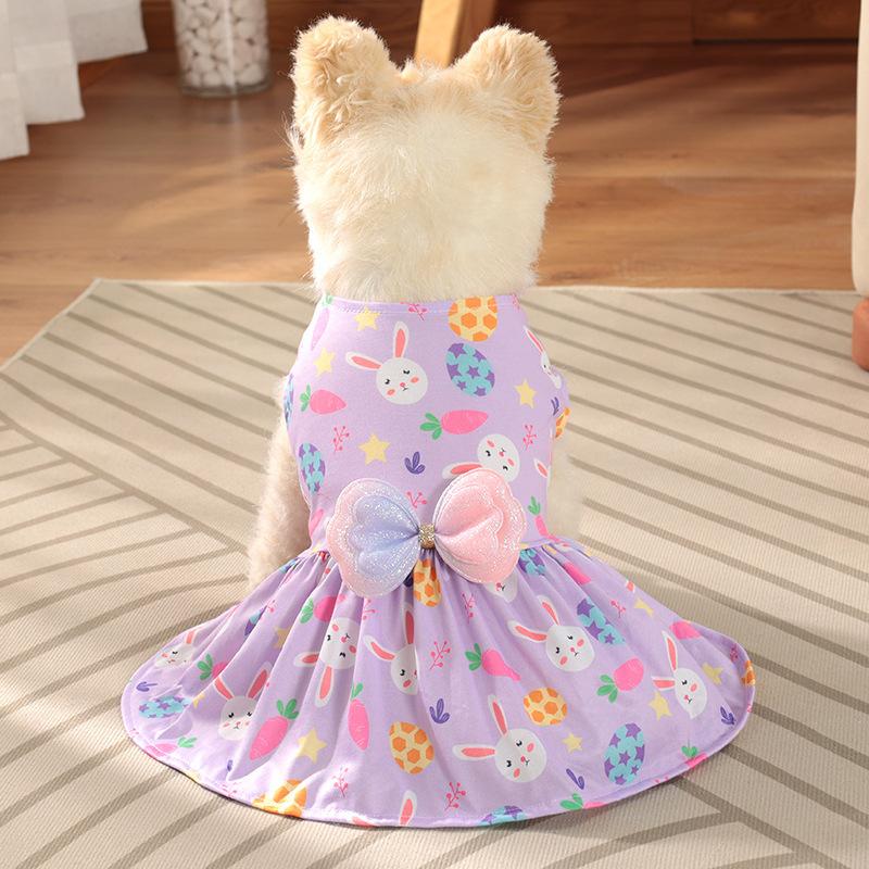 Easter Spring Summer Breathable Comfortable Dog Skirt Teddy Bigbear Pomeranian Dog Clothing