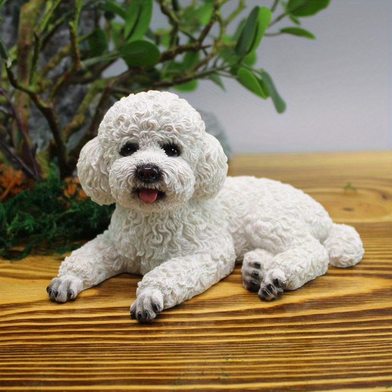 Für Miniatur-Teddyhund-Armaturenbrett-Ornament - Niedliches Pudel-Design, Harzmaterial, Ideal für Auto-Innenraum und Wohnkultur