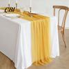 Chiffon Table Runner Sheer Flowing Runner, Wedding Elegant Solid Color Charming Dining Accessory for Home Bridal Shower Party Decor