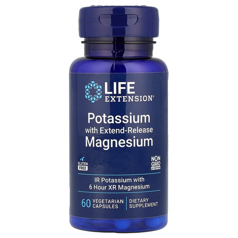 Life Extension Potassium Extended Release with Magnesium Veggie Capsules 60 Count