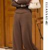 ELLASSAY Women's 100% Merino Wool Jacquard Straight-Leg Casual Pants