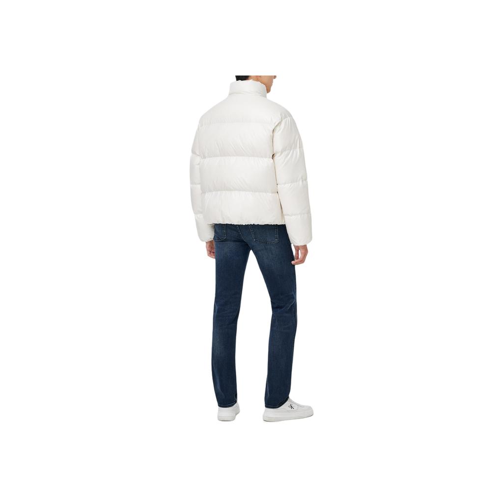 Calvin Klein Jeans Short Bread Jacket Loose Two-Way Zipper Cotton Jacket Unisex Jackets Ivory J400468YBI
