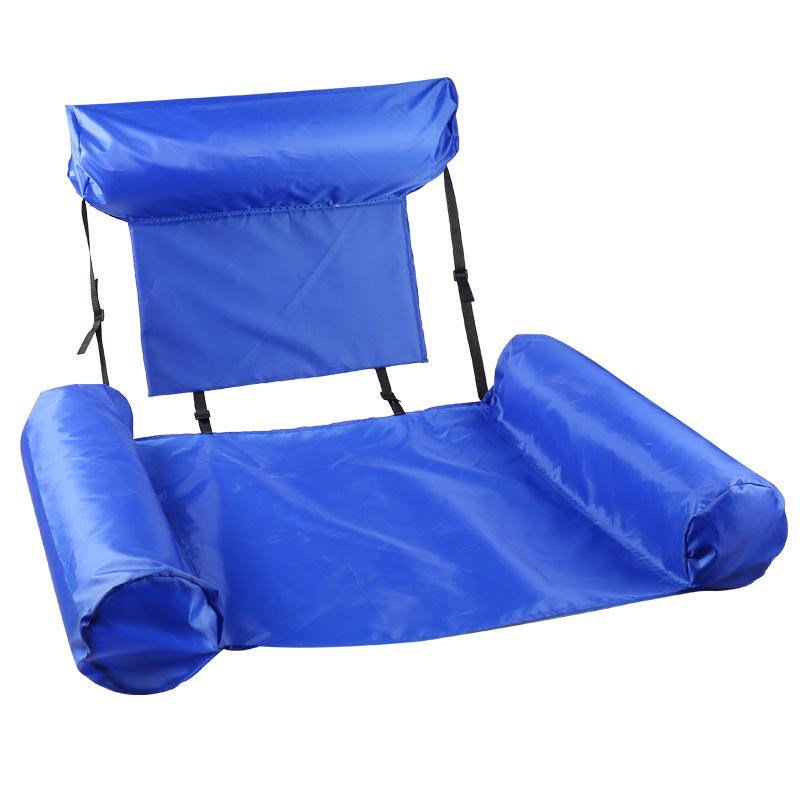 Inflatable Water Recliner & Hammock with Backrest - Foldable & Dual-Use Floating Bed