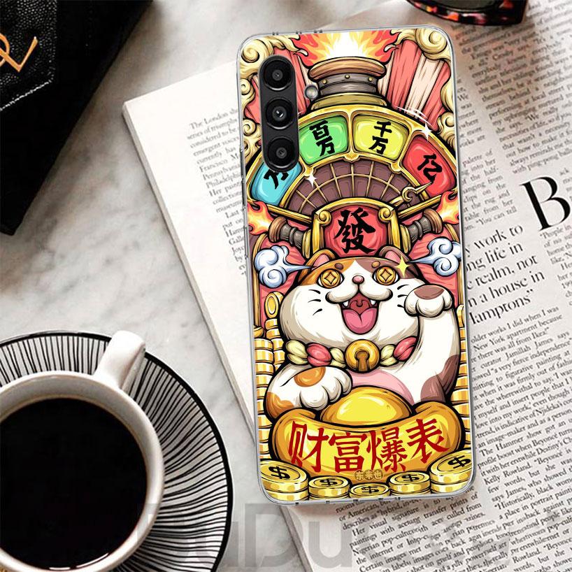 Lucky Cat Maneki Neko Japanese Phone Case For Samsung A17 A16 A26 A36 A56 A15 A14 A13 A55 A54 A53 A35 A34 A33 A25 A24 A23 A05S A