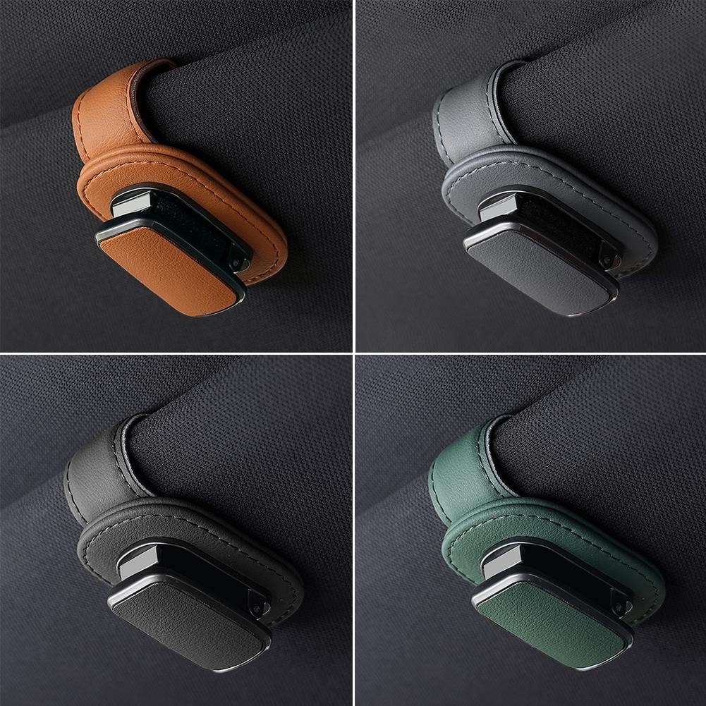 Superfiberläder Bil Glasögon Förvaringshållare Klämma Solskydd Solglasögonhållare Auto Interiörtillbehör