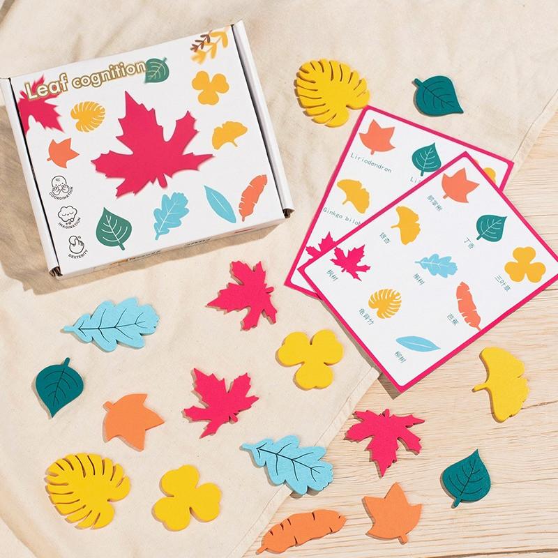 

27PCS Wooden leaf recognition toys Baby early education cognitive toys Birthday Party Presents for Kids Boys and Girls