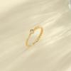 Golden Copper Open Ring with Synthetic Zircon Chain Design Adjustable Ring for Women
