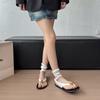 Fashion Flat Sandal Shoe 2025 Women's Summer Heels Flip Flops Platform Without Fashion New Comfort Retro Girls Corrective Gladiator Beac