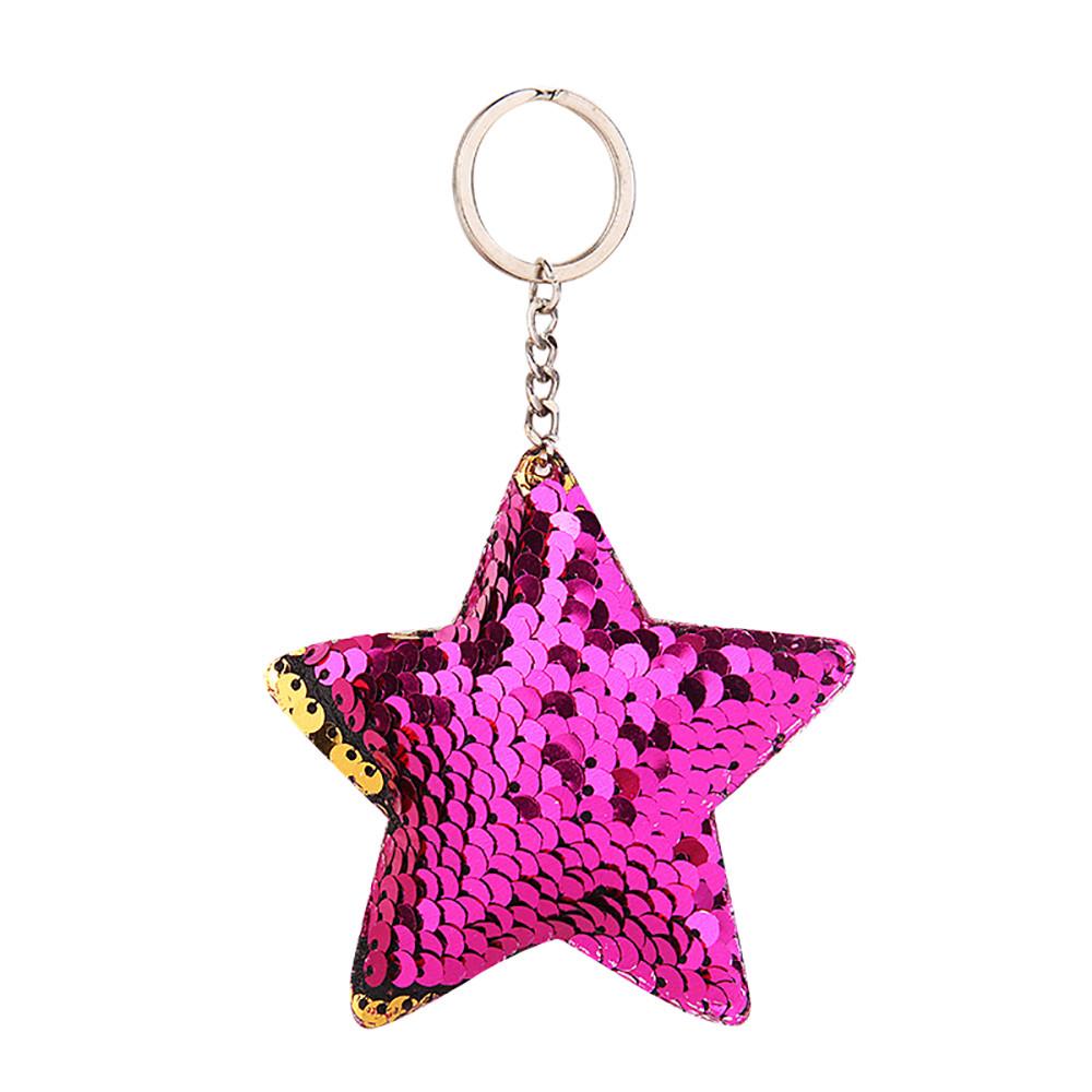 Fashion Star Sequin Keychain Keyring Sequin Pendant Gift Keychain