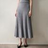 2025 Autumn/Winter Women's High-Waisted Knitted Cashmere A-Line Skirt with Slimming Flared Pleats