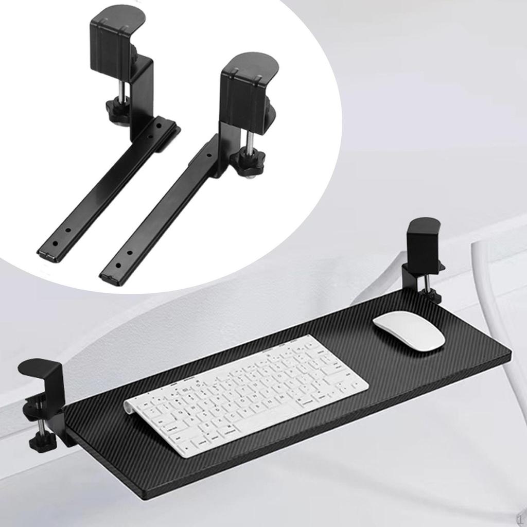2Pcs under Desk Keyboard Tray Slide Side Mount Cabinet Table Easy Installation Sturdy