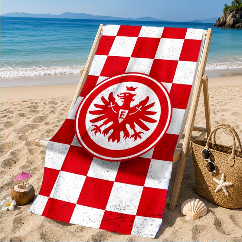 Eintracht Frankfurt Crest Beach Towel, Quick-drying, Easy To Care For, Suitable for Both Fitness and Beach Vacations,Sports Essential