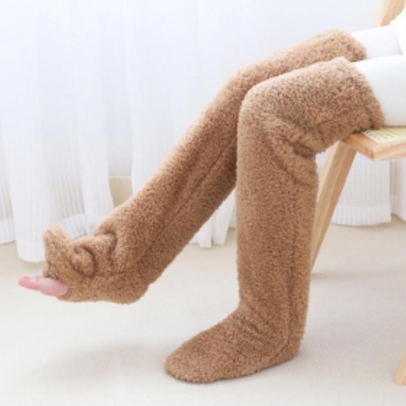 Women s Winter Warm and Cozy Long Sleepwear Socks A31572_Beige