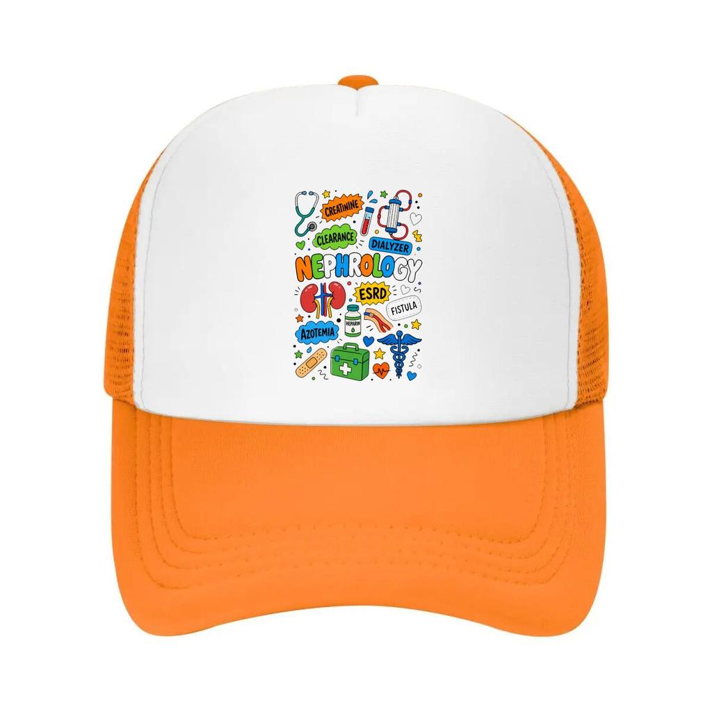 Playful Nephrology Terms Medical Doo Mesh Baseball Cap Casual Hat Outdoor For Womens Unisex FeUnisex