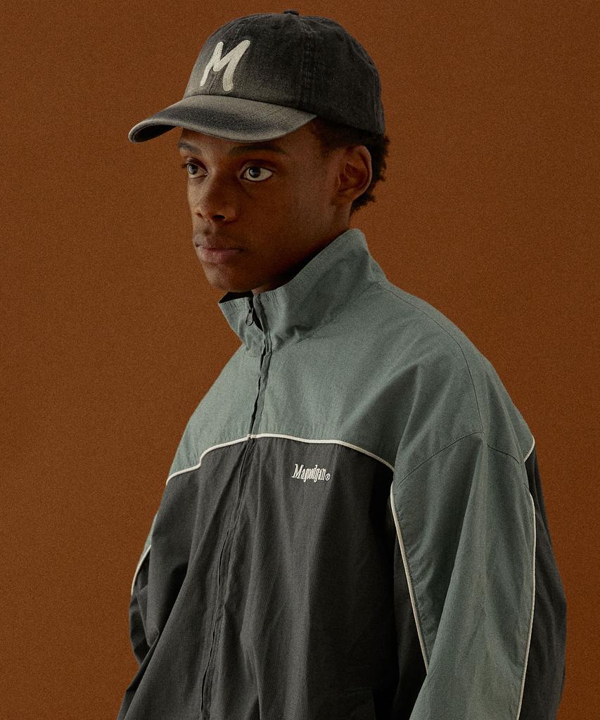 MAGOODGAN Headwear 9302 Chain Embroidery Grey Denim Ball Cap