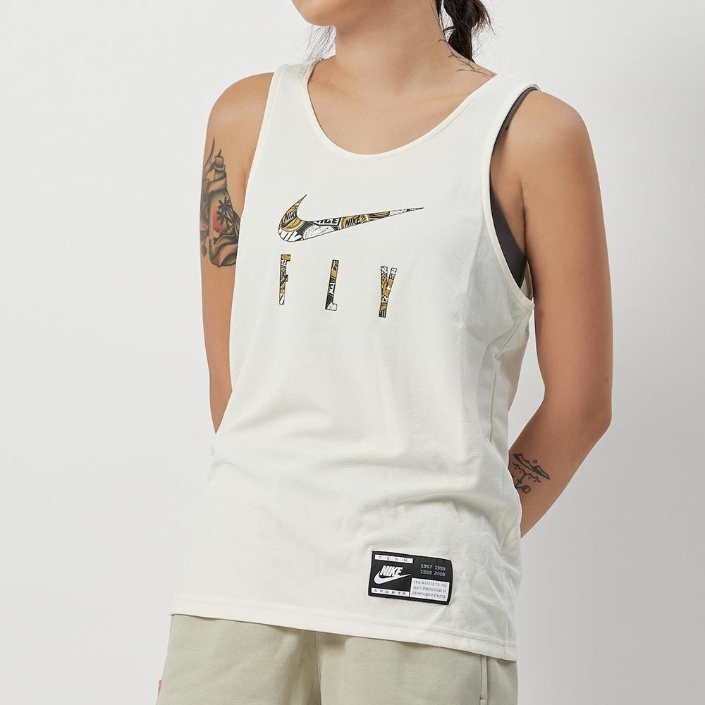 Nike Tank Tops Women's White Crew Neck Moderate Straight Fit FB7987-110