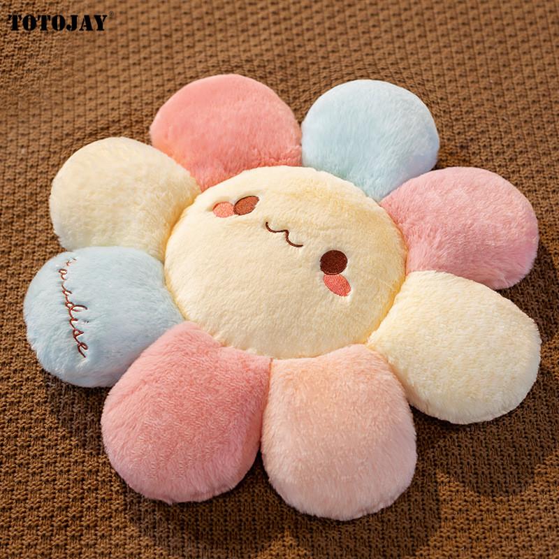 

40-90 см Улыбка Подсолнух Плюшевая Игрушка Мягкая Пончик Кукла Кошка Домашнее Животное Подушка Коврик Подушка Для Дома Спальня Машина Магазин Ресторан Декор Подарок Девочке 45cm