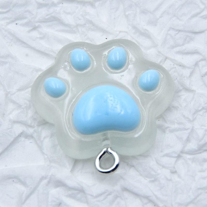 Luminous Resin Kitten Paw Pendant Charm Jewelry Accessory