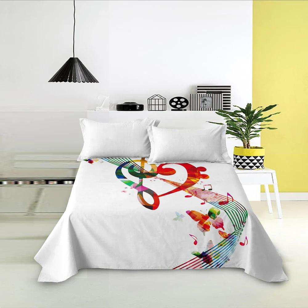 

Comforter Musical Note Print Flat Colorful Music Theme Bedding Linens Queen King Double Twin Single Polyester Bed Sheet Comforter (quilt)-EU Single(135*200cm)3pcs