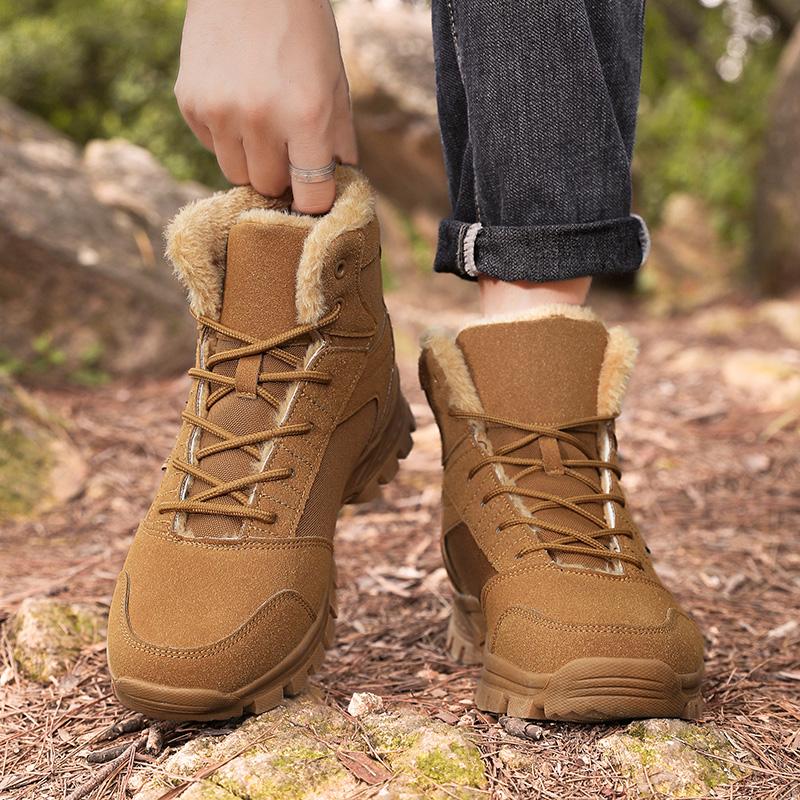 Pánské nepromokavé turistické boty Zimní teplé odolné venkovní sněhule Horolezecké boty Pouštní boty Nadměrná velikost