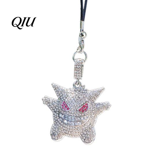 Holiday Gift for Car Lovers Bling Accessories, Cute Rhinestone Devil Rear View Mirror Alloy Hanging Pendant Charm, Halloween Auto Interior Vehicle
