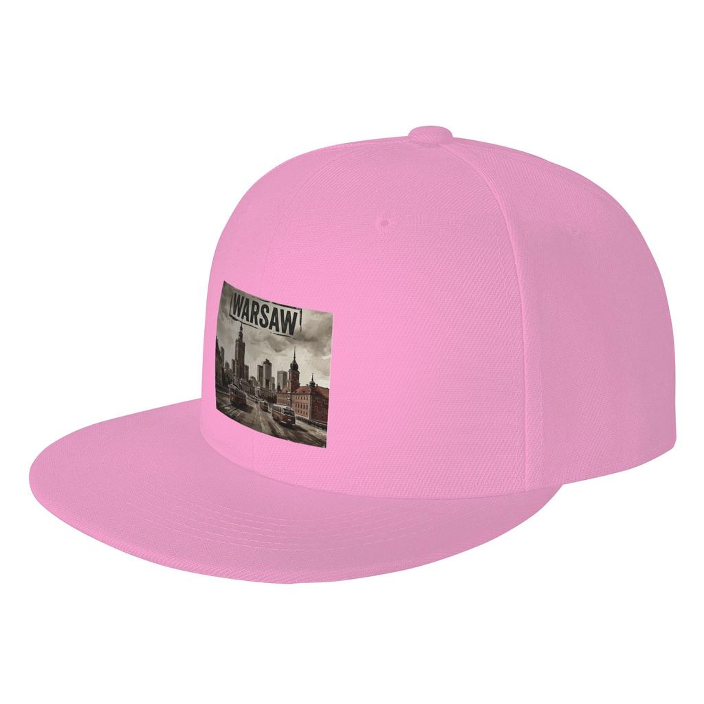 Fashion Warsaw Poland City Landmarks Vintage Travel Art Flat Brim Sun Hat Lazy Style Cap Unisex