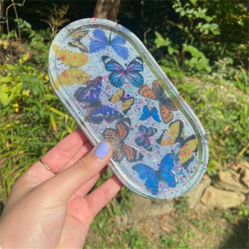 Set di 40 adesivi trasparenti in PET con farfalla vintage per stampi in resina per album fai da te