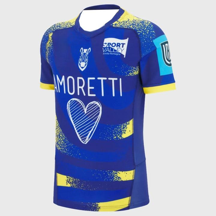 La nuova maglia da rugby 3D Zebre Parma 2026 da uomo è una T-shirt Y2K, adatta all'uso quotidiano e all'allenamento, ed è elegante e versatile.