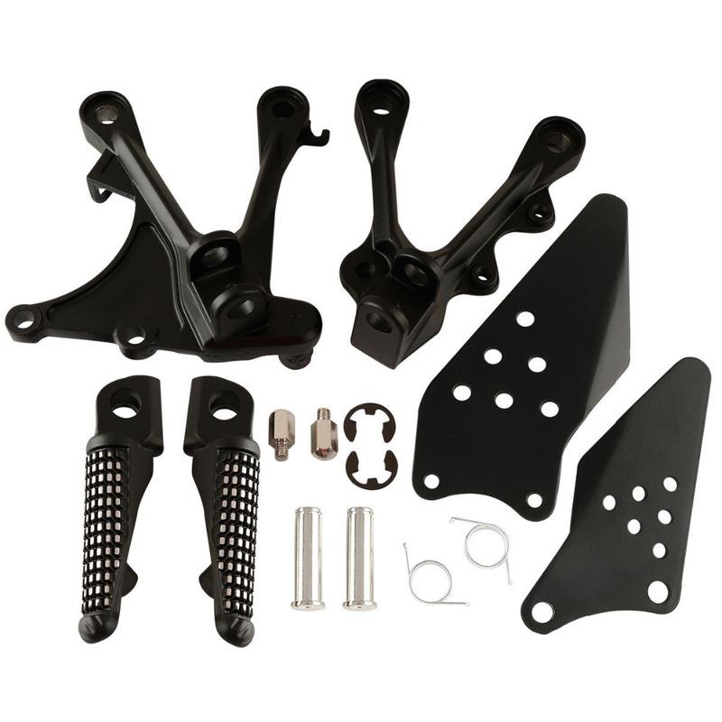 Motorcycle Front Rider Foot Pegs Footrests Bracket Set For KAWASAKI ZX636 2005-2006 ZX6R 2005-2008