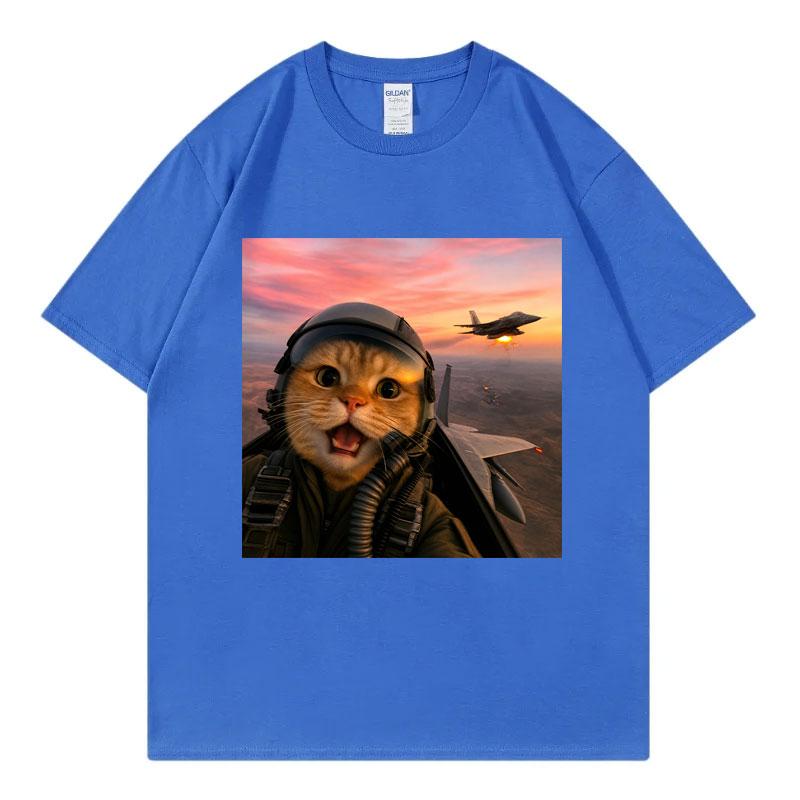 Funny Flying Cat Meme Graphic T Shirts Unisex Unisex Clothing Kawai Fashion Tshirt Summer Casual 100cotton Short Sleeve Tshirts