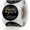 Thank You Stickers Labels Seals Thank You for Supporting My Small Business Stickers Roll,Gold Foil Fonts Black Thank