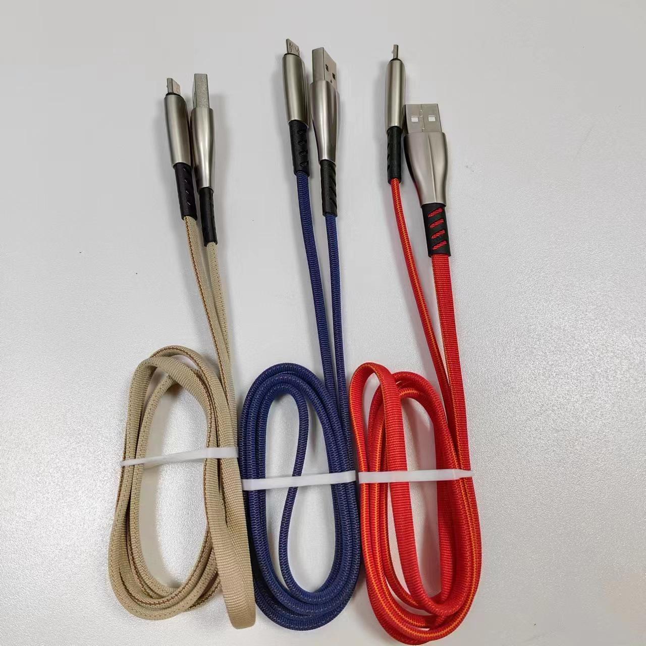 

Zinc Alloy Braided Charging Cable for Apple, Android, Huawei Devices Gold [Cable Only]